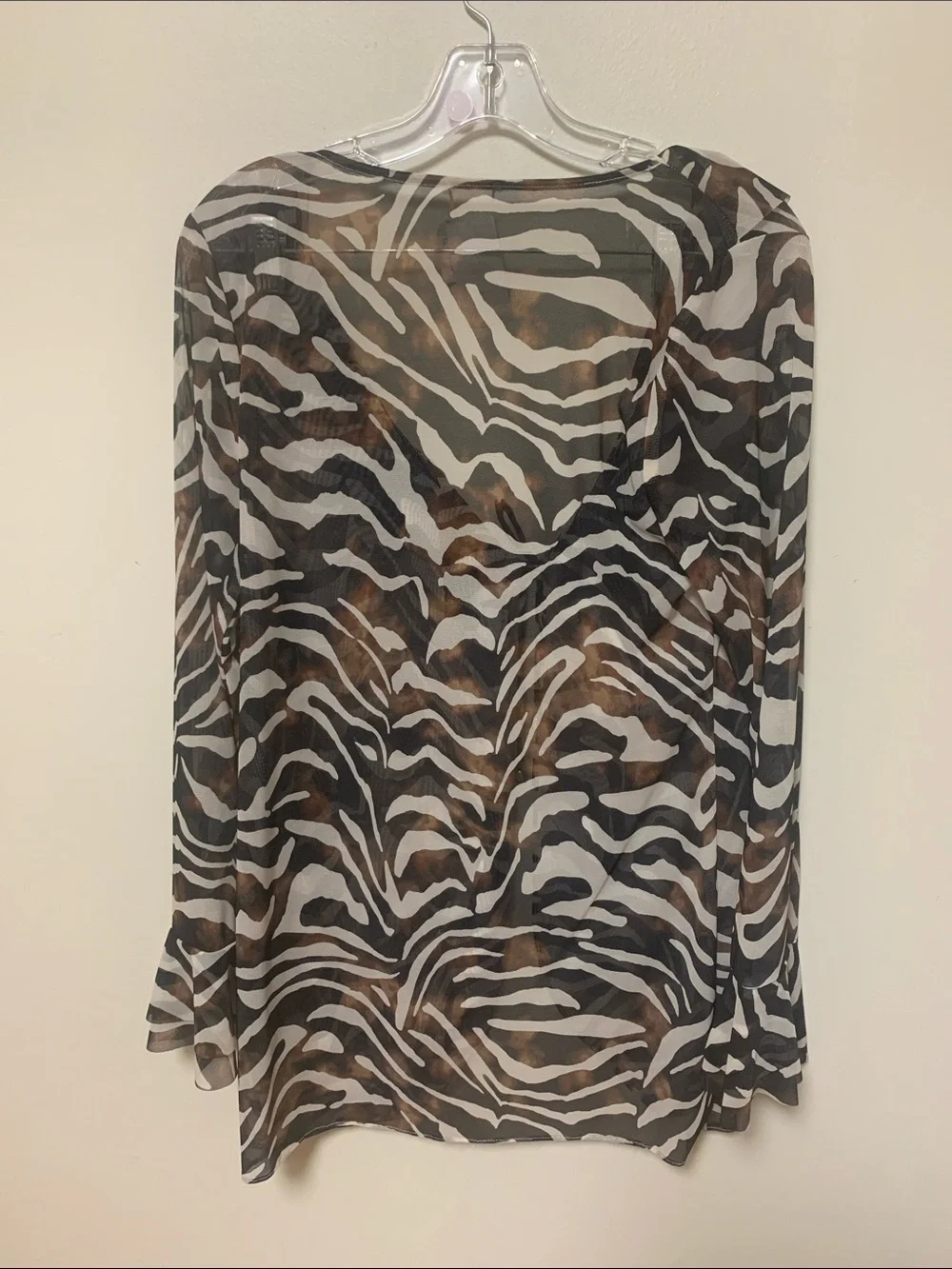 Sunshine 79 swim coverup - animal print mesh cardigan shirt
